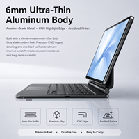 Soporte de teclado para tableta B2B con bisagra de ángulo ajustable, trackpad de cristal, carga tipo C y embalaje minorista