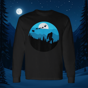 T-shirt a maniche lunghe con stampa retrò di paesaggio, Babbo Natale e renne Bigfoot - Prodotto promozionale - Product Image 2