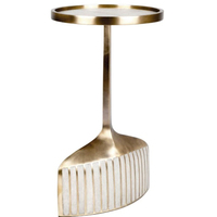 Table d'appoint en forme de goutte d'eau nouvellement arrivée avec abat-jour antique en laiton pour meubles de table d'extrémité en métal décoratifs de salon