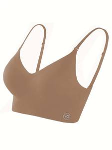 Soutien-gorge de sport pour femme pour le yoga et la course à pied, maintien élevé, séchage rapide, respirant, option logo frontal, design sans couture - Product Image 4