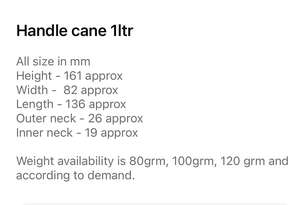 Botella de Moldeo por Soplado con Mango de Hierro SRISHTI de la Mejor Calidad, 3 Litros de Alta Capacidad, Producto para el Hogar con Empaque Personalizado - Product Image 6