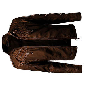 Veste en cuir pour hommes, vêtements décontractés de couleur unie, veste en cuir confortable pour hommes à la mode - Product Image 5