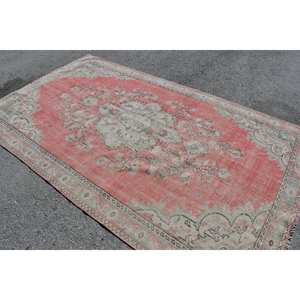 Tapis turc vintage rouge vert 5.6x9,3 pieds grande surface tissage plat tapis de salon pour les décorations de couloir - Product Image 4