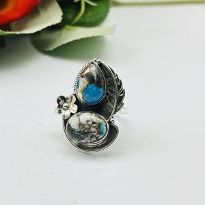 Beautiful Turquoise <b>Ring</b> 925 Sterling Silver <b>Ring</b> Designer <b>Ring</b> Wedding <b>Ring</b> <b>Statement</b> <b>Ring</b> Silver <b>Ring</b> Bohemia <b>Ring</b> Women's Rin - Product Image 1