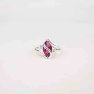 Gema de Rubelita Rosa, Corte Marquesa, 1.40 Quilates, Plata de Ley 925, Joyería para Mujer, Piedra de Nacimiento de Octubre, Regalo - Product Image 2