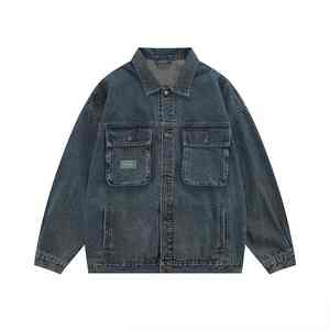 Veste en jean décontractée personnalisée pour hommes grandes tailles, style camionneur, 100% coton, vente en gros usine - Product Image 2