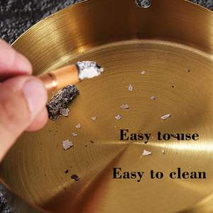 Cenicero de metal de acero inoxidable de Mesa para el hogar al por mayor de fabricante sin tapa Cenicero de cigarrillos de diseño clásico - Product Image 5