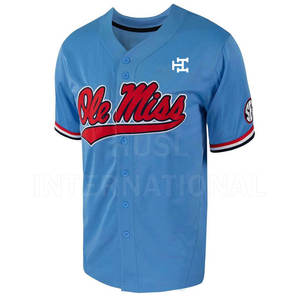 Vente en gros d'usine d'uniformes jeunes de baseball pour hommes Impression personnalisée Maillot de baseball personnalisé à manches courtes et demi pour hommes - Product Image 1