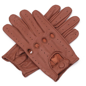 Gants de conduite de sécurité pour voiture et moto Biker Respirant Doigt complet Fermeture à bouton en cuir véritable - Product Image 2