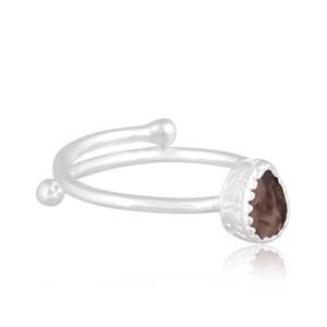 Anillo apilable de piedras preciosas de cuarzo ahumado Natural de Plata de Ley fina 925 más vendido, joyería personalizada para mujer, regalo para ella - Product Image 2