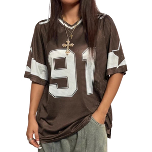 Camiseta de Fútbol Unisex con Cuello en V, Estampado Personalizado, Talla Grande, Premium, de Alta Calidad, Transpirable, Ligera, Ropa Deportiva - Product Image 1