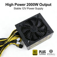 TBCKWZ2000W 액티브 AC ATX 파워 서플라이 110V-240V 롱 케이블 4U 랙마운트 6+2핀 6핀 인터페이스 8 그래픽 카드 서버 재고 있음