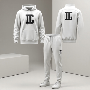 Derniers ensembles de survêtements de jogging lourds décontractés pour hommes/ensemble pantalon droit et pull à capuche/pantalon cargo ample à jambes larges - Product Image 1
