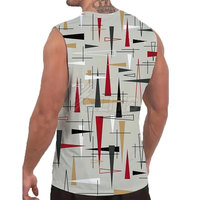 Camiseta sin mangas de rendimiento para hombre de marca privada, tejida, transpirable, de malla, cuello redondo, color liso, poliéster/algodón, alta calidad, informal.