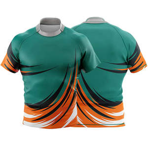 Maillots de rugby personnalisés en polyester de haute qualité pour hommes, avec service de conception gratuit et shorts de sport pour adultes inclus - Product Image 2