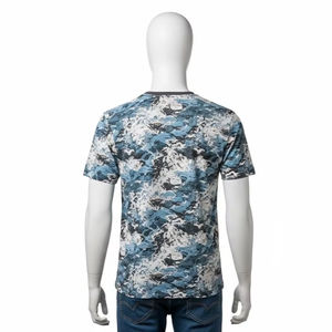 T-shirt pour homme à col rond imprimé à séchage rapide, tissu en polyester, respirant, léger, décontracté, sport, fitness, entraînement, été, protection UV - Product Image 4