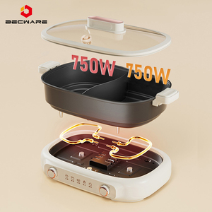 Piatto elettrico per uso domestico a doppio sapore pentola calda multifunzione pentola da cucina integrata non stick fornello elettrico - Product Image 5