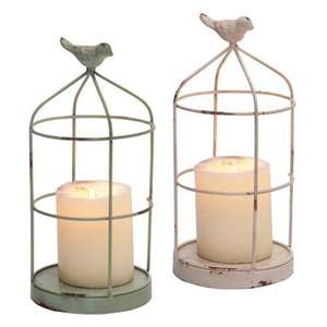 Linternas de vela de madera blancas decorativas - Product Image 5