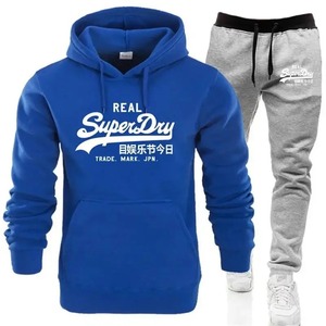 Brand Winter Print Quick Dry Fleece Sportswear Set for Men's Women's Casual Leisure Jogging Hooded <b>Jumper</b> Sweatpants Two-piece - Product Image 2
