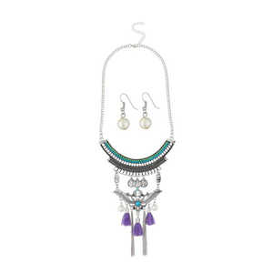 Jeweljunk 1111703B Conjunto de joyería fina Rodio Roscado 18K Placa de oro Collar de diamantes para boda o regalo - Product Image 1