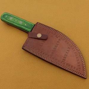 Cuchillo de Cocina JEXMOO Hecho a Mano de Acero de Damasco, Multifuncional, con Patrón Trenzado, Grado Industrial, Funda de Cuero OEM - Product Image 2