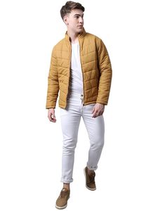 Doudoune d'hiver en polyester 100% personnalisée pour hommes avec fermeture à glissière avec col montant Manteau rembourré à bulles - Product Image 4