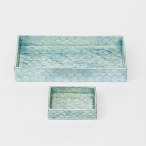 High Quality Pastel Color Mother of Pearl Bathroom <b>Tray</b> Set Handcrafted 2-Custom Size Wood MDF Direct Wholesale From Vietnam - Product Image 1