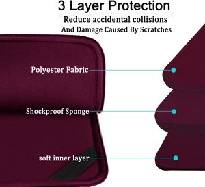 Sacoche pour ordinateur portable de 15,6 pouces en polyester, sacoche de transport à bandoulière avec protection antichoc et poche avant - Product Image 3