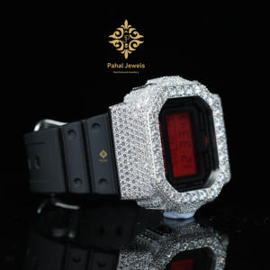 Bisel de Reloj DW5600 Estilo Hip Hop con Incrustaciones de Diamantes de Moissanita de Lujo, Pasa el Test de Diamantes, Plata 925, Certificado VVS GRA - Product Image 6