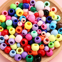 Manik-manik Akrilik Padat DIY 500g 8mm-16mm dengan Lubang Lebih Besar untuk Pembuatan Perhiasan DIY, Kalung, Gelang, dan Proyek Seni