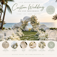 Nouvelle conception de scène de mariage romantique en plein air, solution personnalisée pour l'aménagement de mariage, rideaux de plafond, fleurs artificielles