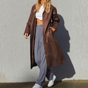 Nuevo Abrigo Largo de Cuero para Mujer, Estilo Casual, Alta Calidad, Transpirable, Hecho a Medida, el Mejor Diseño, Abrigos Largos de Cuero Vacuno para Mujer - Product Image 4