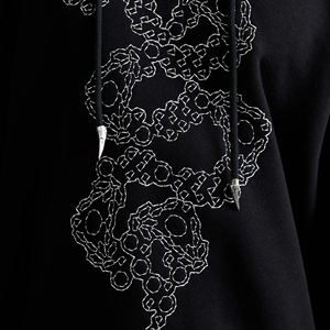Sweat à capuche d'hiver personnalisé de haute qualité avec design en strass, tissu en molleton 100% coton respirant pour hommes - Product Image 6