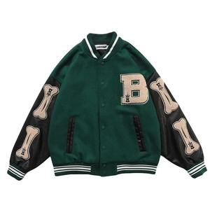 Venta al por mayor de chaqueta de invierno con logotipo personalizado Varsity Letterman Unisex béisbol universitario de gran tamaño algodón lana moda Streetwear prendas de vestir exteriores - Product Image 1