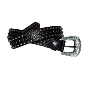 Italian Genuine Leather <b>Men</b> s <b>Studded</b> <b>Belt</b> 30mm Raised Studs Nickel Free Brass Roller Buckle Multi Colors at Wholesale Price - Product Image 3