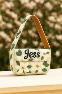 Bolso de Magnolia con cuentas, monedero con cuentas florales, bolso de flores blancas, bolso de hombro de primavera, monederos con cuentas de verano, bolsos florales hechos a mano - Product Image 2