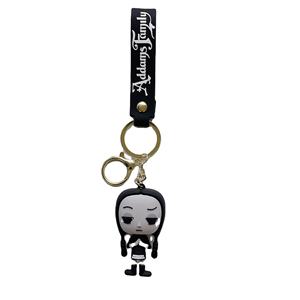 2023 conceptions populaires mercredi personnage poupée porte-clés Pvc pendentif <span class=keywords><strong>Addams</strong></span> <span class=keywords><strong>famille</strong></span> dessin animé caoutchouc porte-clés - Product Image 1