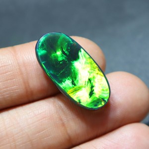 โอปอลเอธิโอเปียสีดำธรรมชาติทรงรีเจียระไนแบบคาโบชองสำหรับทำเครื่องประดับ - Product Image 6