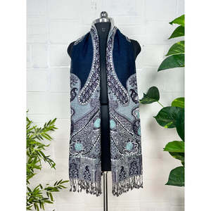 Hand Embroidered Suzani Knitted <b>Shawl</b> Pure Wool Warm Cozy <b>Wrap</b> Light Weight Soft Scarf Perfect Christmas Gift - Product Image 2