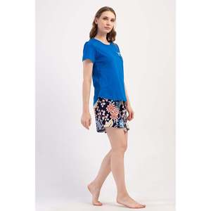 Conjunto de Top y Pantalones Cortos KADIN P.SUPREM O YAKA KISA KOL ETEGI OVAL SORT TAKIM - SAX - SAX - Product Image 2