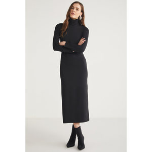 Vestido midi ajustado de cuello alto para mujer ETHIQUET Katja, corte entallado y ceñido al cuerpo. - Product Image 5