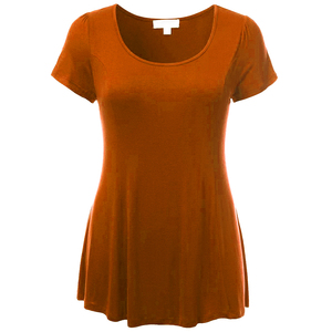 T-shirt femme XL coton demi-manche col rond Style décontracté couleur unie séchage rapide respirant haut tricoté Logo de qualité notch - Product Image 1