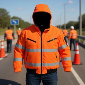 Chaqueta de Piloto Naranja de Alta Visibilidad para Seguridad y Supervivencia, Visibilidad Mejorada - Product Image 3