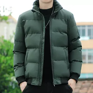 Veste d'hiver pour homme de haute qualité, personnalisée, décontractée, coupe-vent, rembourrée de coton, vêtements d'extérieur, chaude, couleur unie - Product Image 2