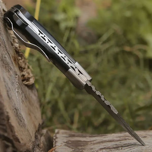 Cuchillo plegable de acero de Damasco, navaja profesional de bolsillo para exteriores, pequeño y plegable - Product Image 4