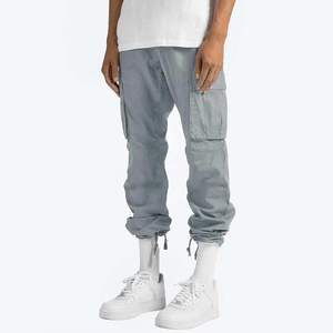 Pantalones Cargo para hombre al mejor precio con cintura media patrón recto diseño de estilo deportivo nueva lona de algodón en cintura alta - Product Image 2