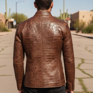 New Winter Cow Skin Canvas <b>Leather</b> <b>Jackets</b> Customized Color Logo Front Logo Waterproof Quick Dry Vintage Men's Bomber <b>Jacket</b> - Product Image 2