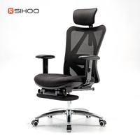 Chaise de bureau ergonomique grise Sihoo M18 accoudoir réglable 2D dossier en forme de S chaise en maille respirante inclinable à 130 degrés