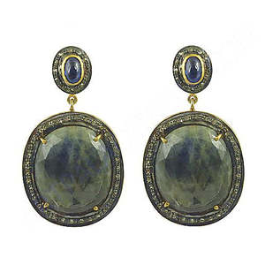 Pendientes Colgantes Vintage con Forma de Escudo de Lapislázuli, Engaste de Plata 925, Joyería de Fiesta para Mujer - Product Image 3