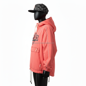 Chaqueta Cortavientos de Poliéster Ripstop de 130 g/m² para Mujer en Color Coral con Paneles Raglán y Logotipo Bordado Personalizado - Product Image 3